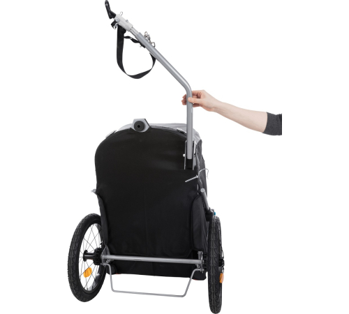 Trixie Fahrrad-Anhänger für Hunde - grau/schwarz - M