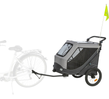 Trixie Fahrrad-Anhänger für Hunde - grau/schwarz - L