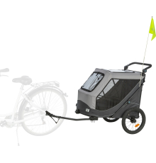 Trixie Fahrrad-Anhänger für Hunde - grau/schwarz - L