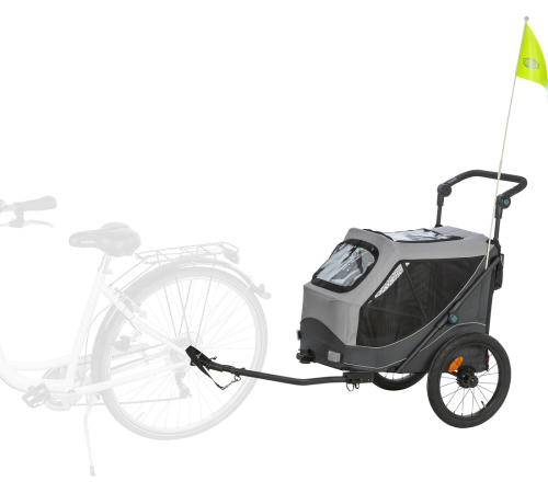 Trixie Fahrrad-Anhänger für Hunde - grau/schwarz - M