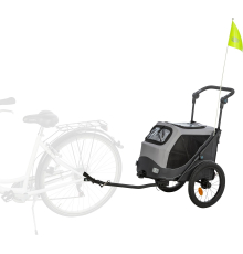 Trixie Fahrrad-Anhänger für Hunde - grau/schwarz - S
