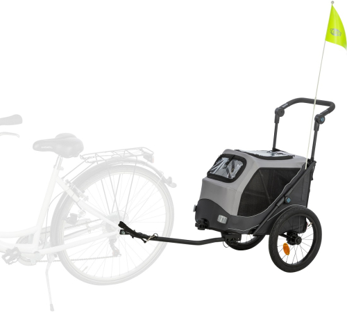 Trixie Fahrrad-Anhänger für Hunde - grau/schwarz - S