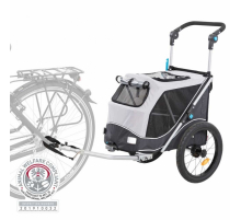 Trixie Fahrrad-Anhänger für Hunde - grau/schwarz - S