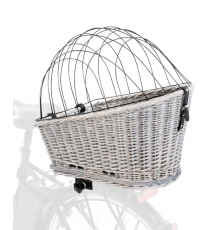 Trixie Fahrradkorb für Gepäckträger aus Weide - grau