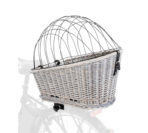 Trixie Fahrradkorb für Gepäckträger aus Weide - grau