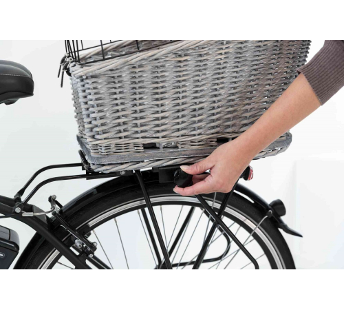 Trixie Fahrradkorb für Gepäckträger aus Weide - grau