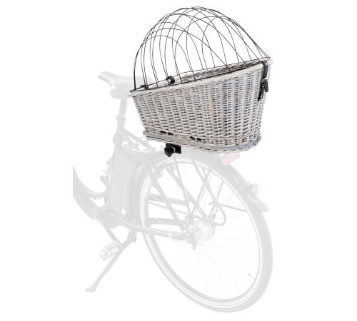 Trixie Fahrradkorb für Gepäckträger aus Weide - grau