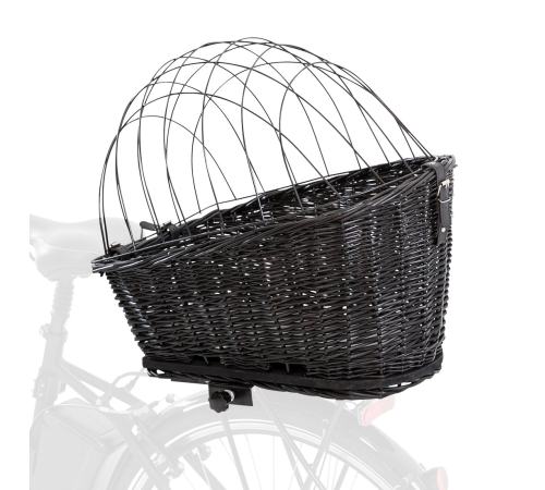 Trixie Fahrradkorb für Gepäckträger aus Weide - schwarz