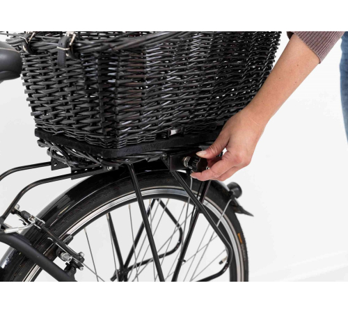 Trixie Fahrradkorb für Gepäckträger aus Weide - schwarz