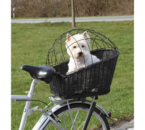Trixie Fahrradkorb für Gepäckträger aus Weide - schwarz