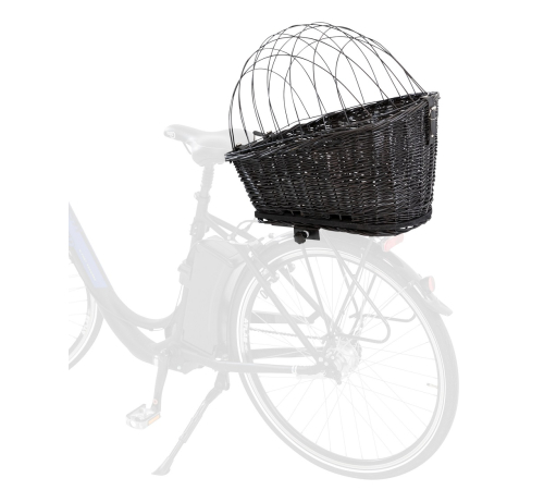 Trixie Fahrradkorb für Gepäckträger aus Weide - schwarz