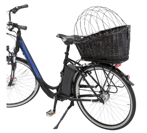 Trixie Fahrradkorb für Gepäckträger aus Weide - schwarz