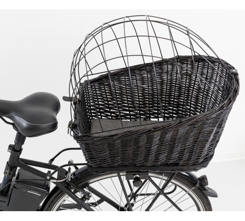 Trixie Fahrradkorb für Gepäckträger aus Weide - schwarz