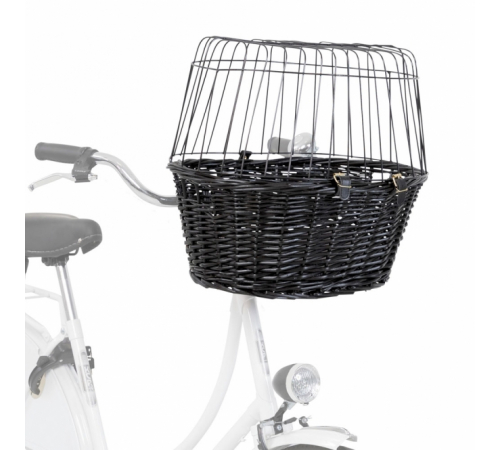 Trixie Fahrradkorb aus Weide mit Gitter - schwarz
