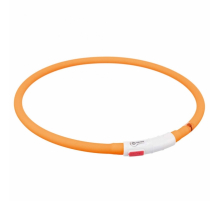 Trixie Flash Leuchtring USB aus Silikon - orange