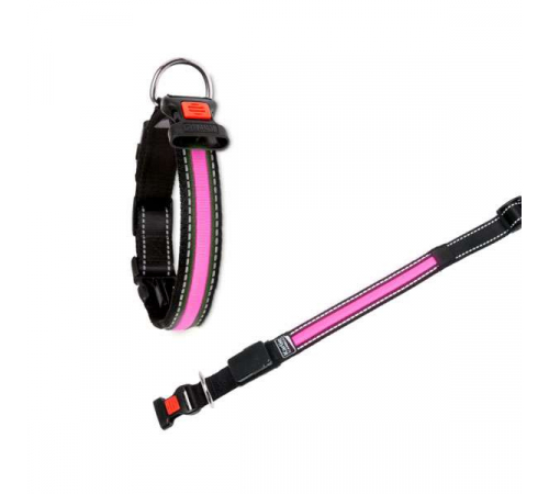 Karlie Flamingo oLED Halsband mit USB Ladegerät - Pink - 58,5 - 65 cm