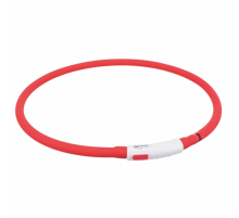 Trixie Flash Leuchtring USB aus Silikon - rot