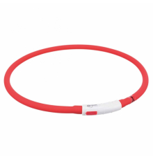 Trixie Flash Leuchtring USB aus Silikon - rot