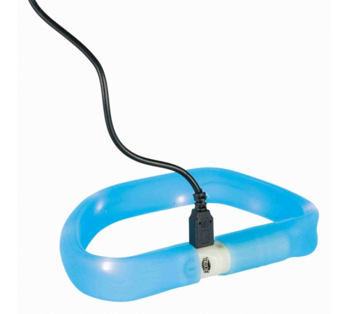 Trixie Flash Leuchtband USB - extra breit - blau / 50 cm