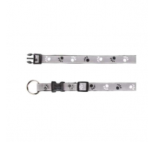Trixie Halsband Silver Reflect - Pfotenmotiv - 22-35cm / 15mm