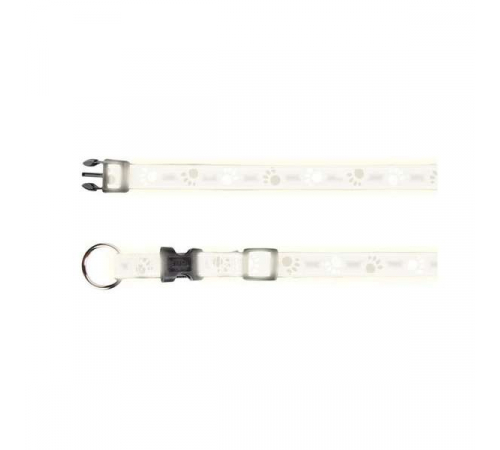 Trixie Halsband Silver Reflect - Pfotenmotiv - 22-35cm / 15mm