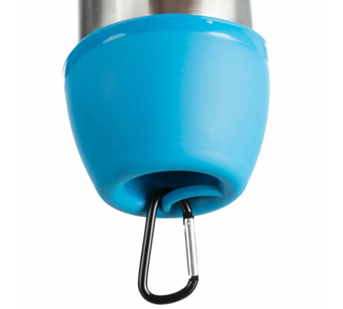 Trixie Edelstahl-Flasche mit Trinknapf - 300 ml