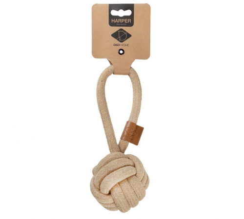 D&D Knotenball mit Schlaufe Harper - sand - 18,5 x 6cm