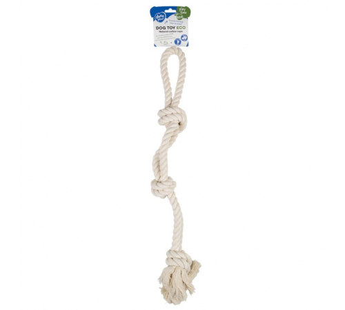 Duvoplus ECO Baumwollseil mit 3 Knoten & Schlaufe - weiß
