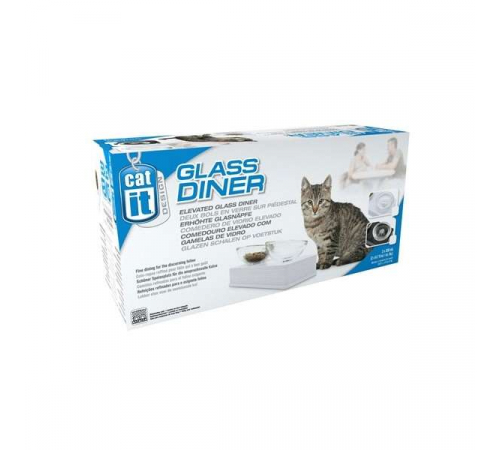 CATIT Style Glass Diner Doppelnapfständer - Weiß