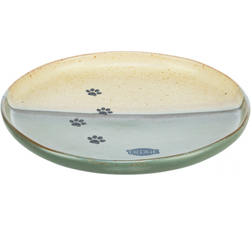 Trixie flacher Keramiknapf für Katzen - grün/beige