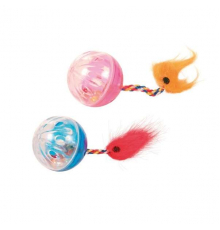 Trixie 2 Rasselbälle mit Spielschwanz - 4 cm