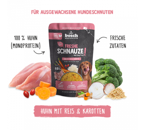 bosch Freshe Schnauze Nassfutter Huhn mit Reis & Karotten 250 g