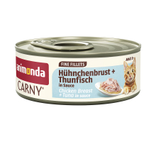 Animonda Carny Adult Fine Fillets Hühnchenbrust + Thunfisch in Sauce 60 g