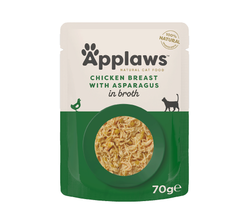 Nassfutter für Katzen – Applaws Hühnchen mit Spargel in Brühe 70 g