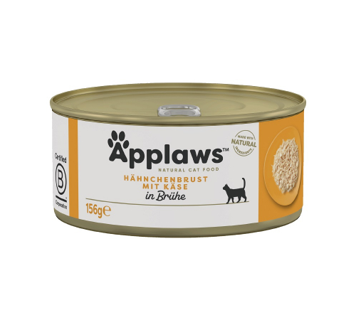 Вологий корм для котів – Applaws Hühnchenbrust mit Käse in Brühe 156 g