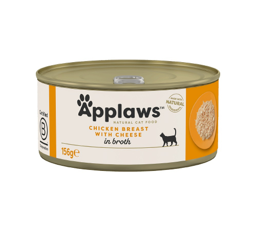 Вологий корм для котів – Applaws Hühnchenbrust mit Käse in Brühe 156 g