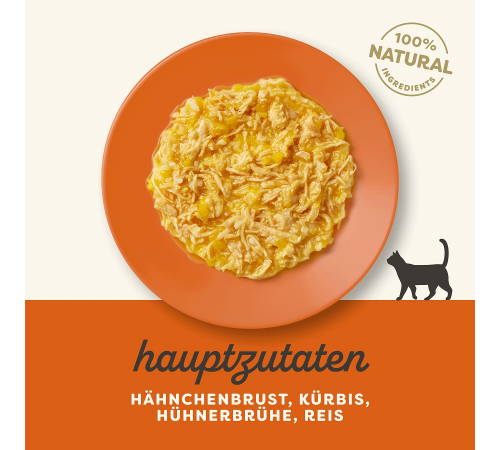 Nassfutter für Katzen – Applaws Hühnchenbrust mit Kürbis in Brühe 156 g