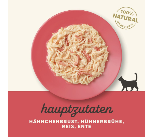 Nassfutter für Katzen – Applaws Hühnerbrust mit Ente in Brühe 60 g