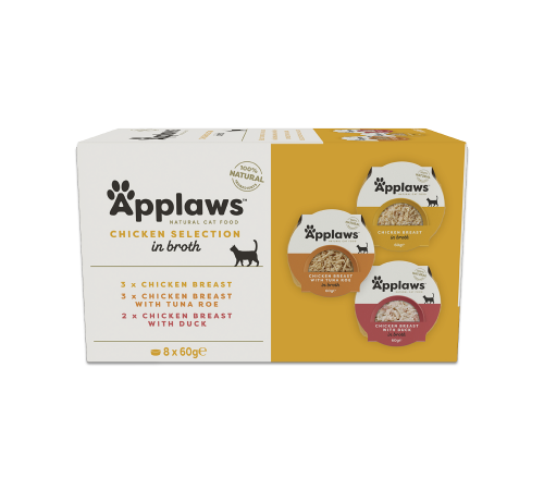 Nassfutter für Katzen – Applaws Multipack mit Hühnchen Selection 8x60 g