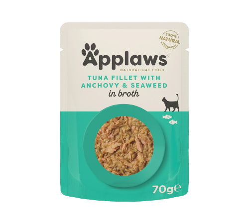 Вологий корм для котів – Applaws Thunfisch mit Anchovis in Brühe 70 g