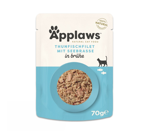 Вологий корм для котів – Applaws Thunfisch mit Brachse in Brühe 70 g