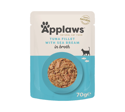 Nassfutter für Katzen – Applaws Thunfisch mit Brachse in Brühe 70 g