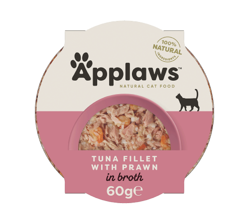 Влажный корм для кошек – Applaws Thunfischfilet mit Garnelen in Brühe 60 g