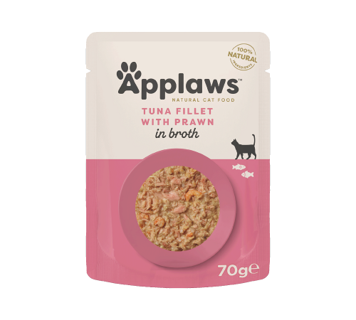 Влажный корм для кошек – Applaws Thunfischfilet mit Garnelen in Brühe 70 g