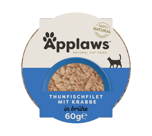 Вологий корм для котів – Applaws Thunfischfilet mit Krabben in Brühe 60 g