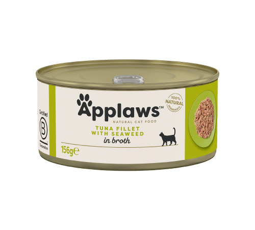 Nassfutter für Katzen – Applaws Thunfischfilet mit Meeresalgen in Brühe 156 g