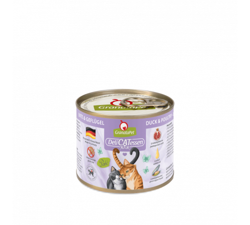 Вологий корм для котів – GranataPet DeliCATessen Ente & Geflügel 200 g