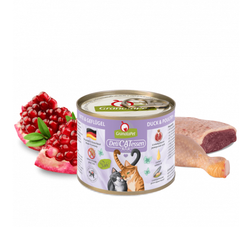Вологий корм для котів – GranataPet DeliCATessen Ente & Geflügel 200 g