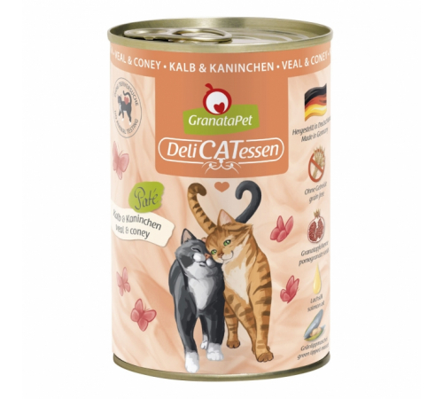 Nassfutter für Katzen – GranataPet DeliCATessen Kalb & Kaninchen 400 g