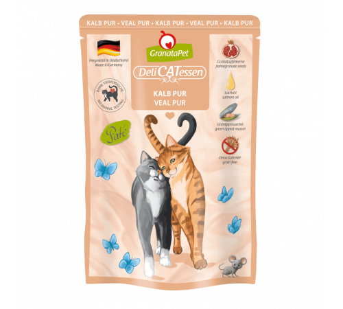 Nassfutter für Katzen – GranataPet DeliCATessen Kalb PUR 85 g